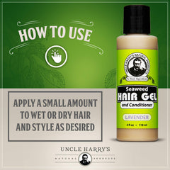 Uncle Harry's bottle with label communicates clean, sustainable sourcing and gentle care.
