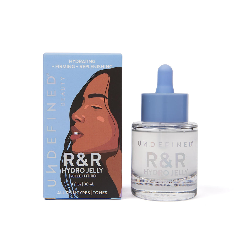 Undefined Beauty fermentation technology graphic suggests skin-friendly prebiotic balance.