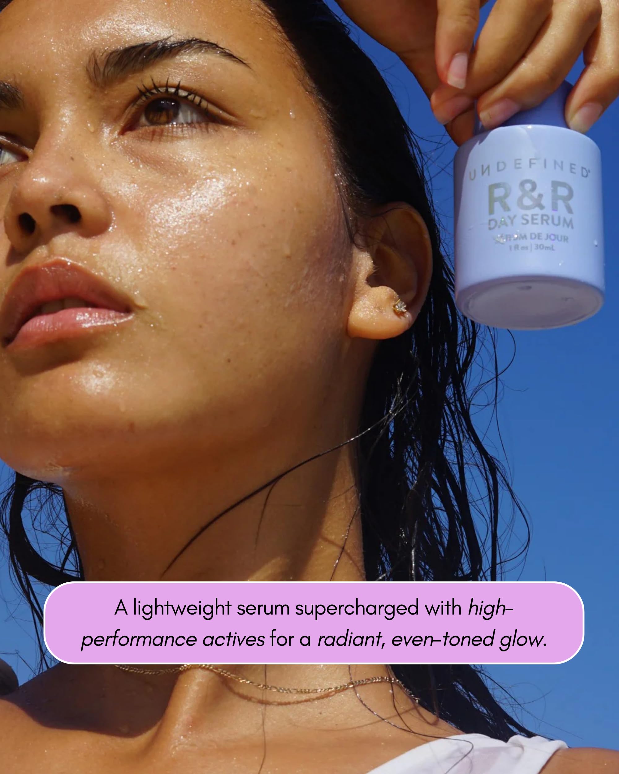 Undefined Beauty R&R Day Serum vitamin C focus suggests brightening benefits.