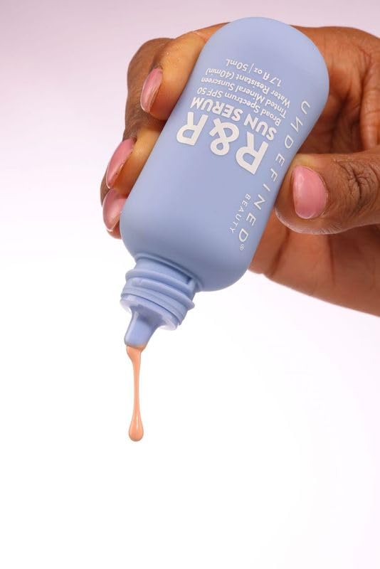 Undefined Beauty R&amp;R Sun Serum texture swirl reveals natural tinted finish.
