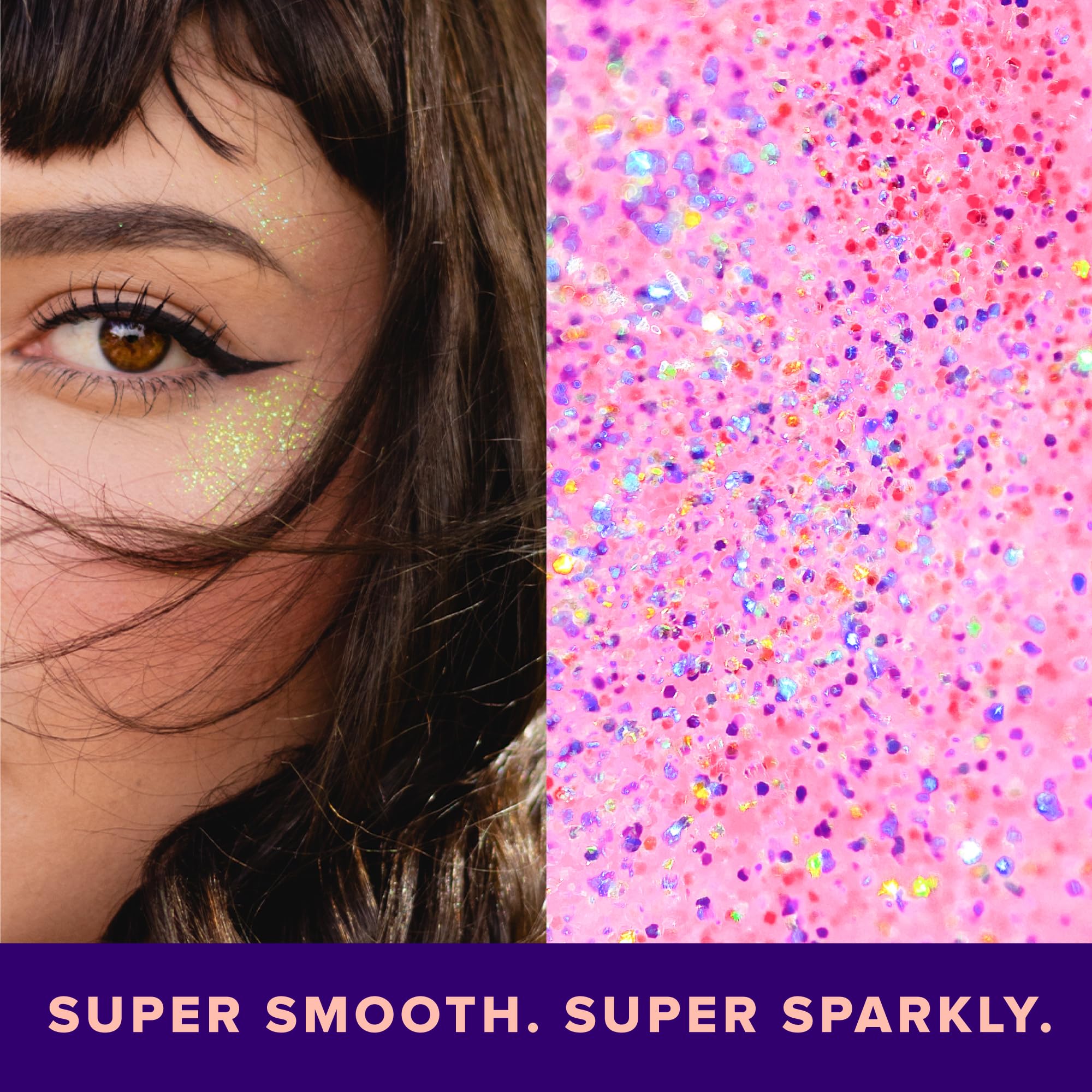 UNICORN SNOT easy-removal glitter gel wipes away easily after use