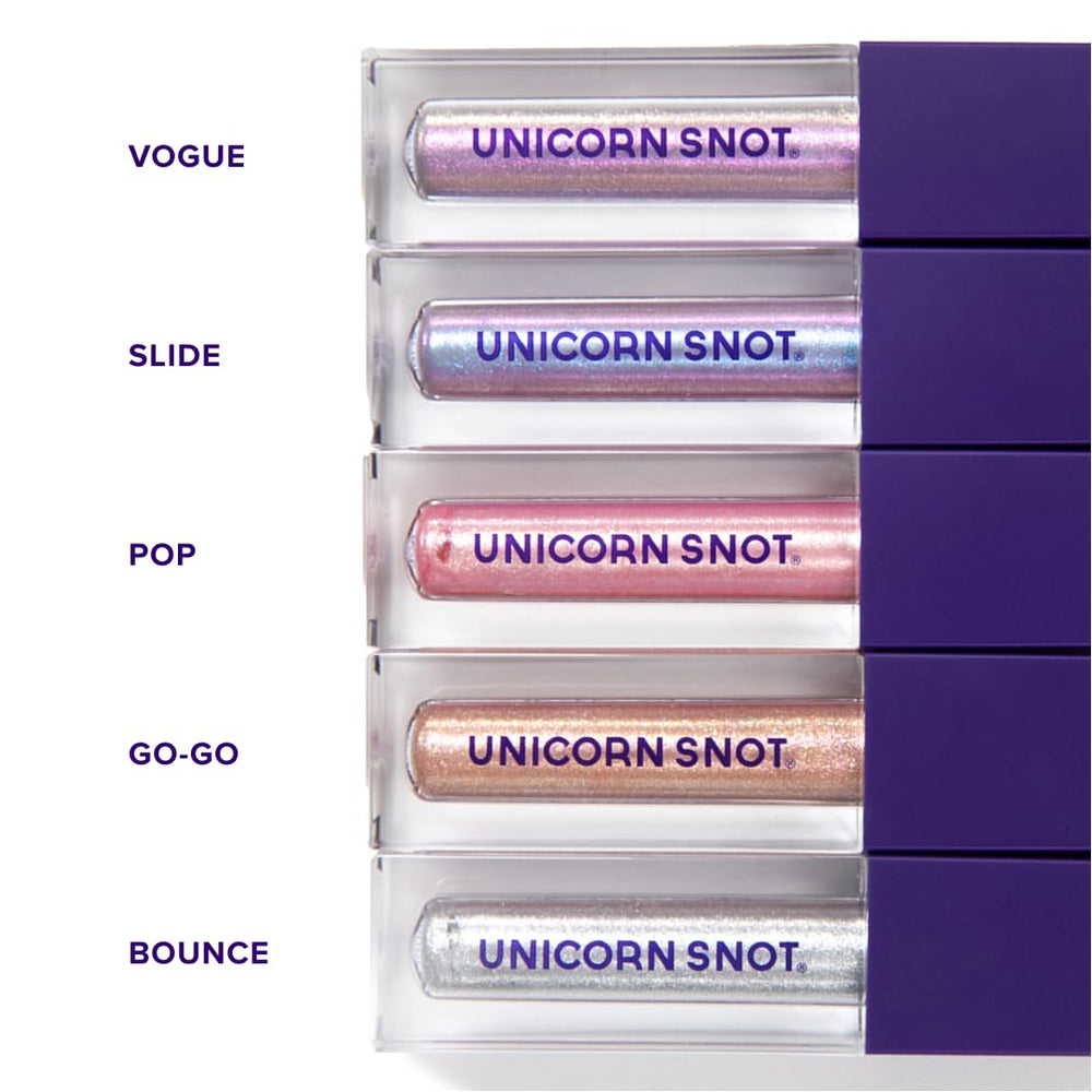 UNICORN SNOT Eyelighter packaging bottle highlights travel-friendly design.