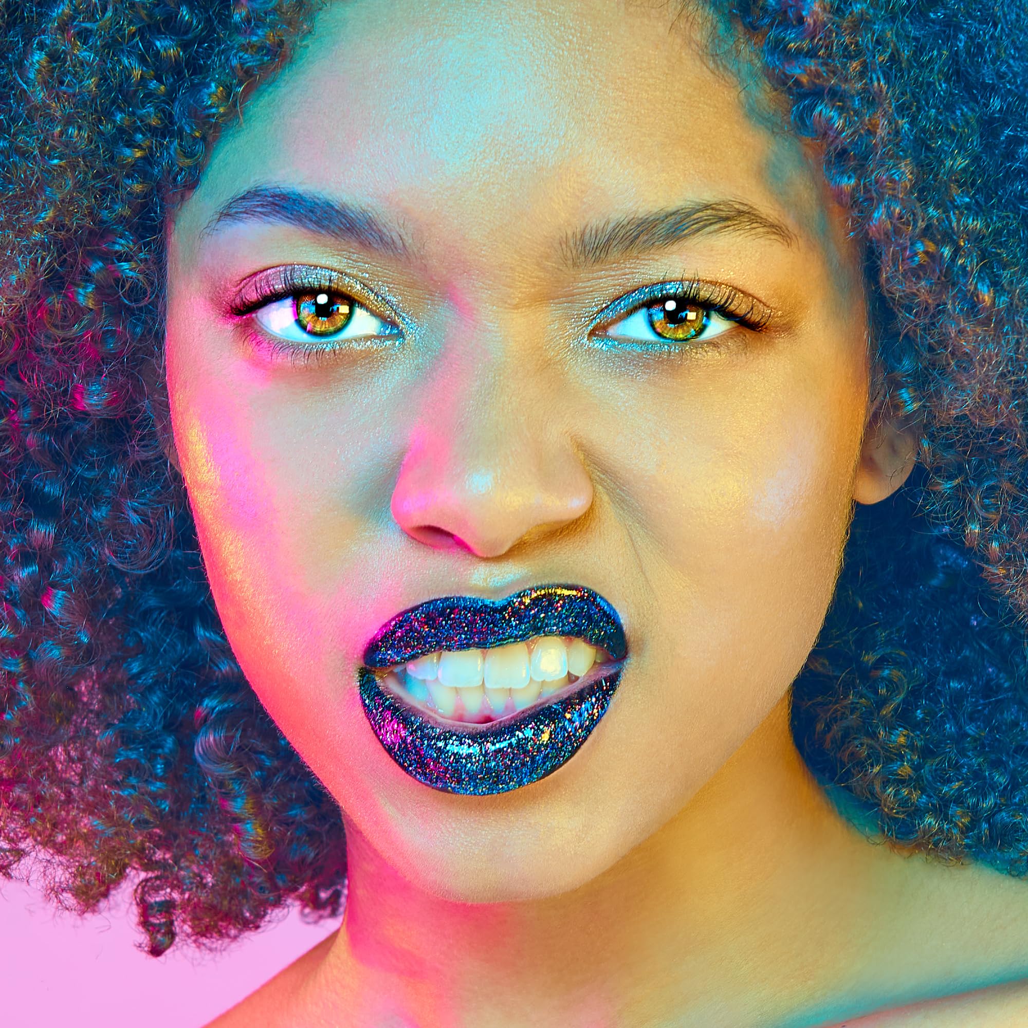 UNICORN SNOT Quiet Riot Chasm black lipstick with multicolored glitter sparkle