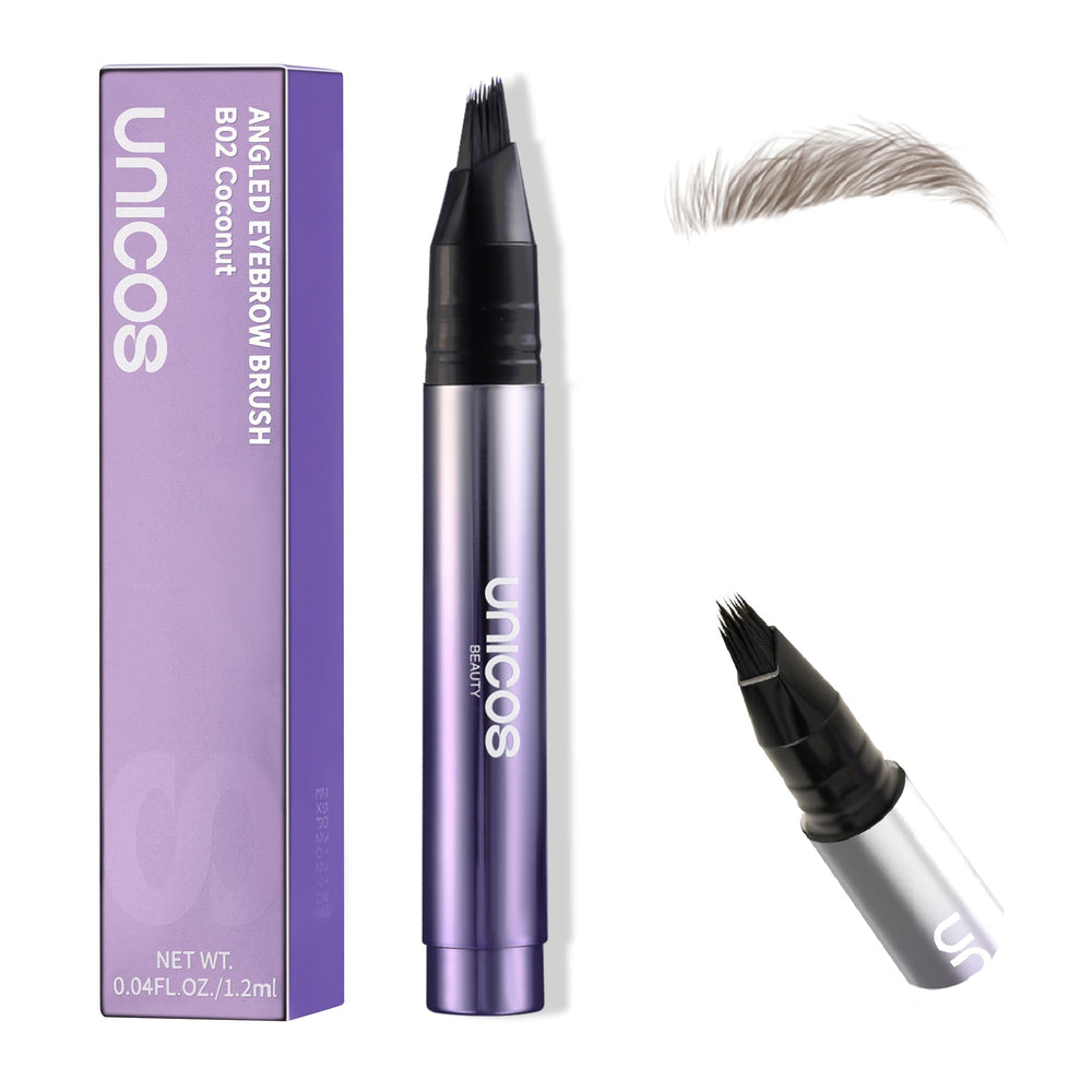 Unicos Eyebrow Pen with angled brush creates natural hairlike strokes for precise brows.