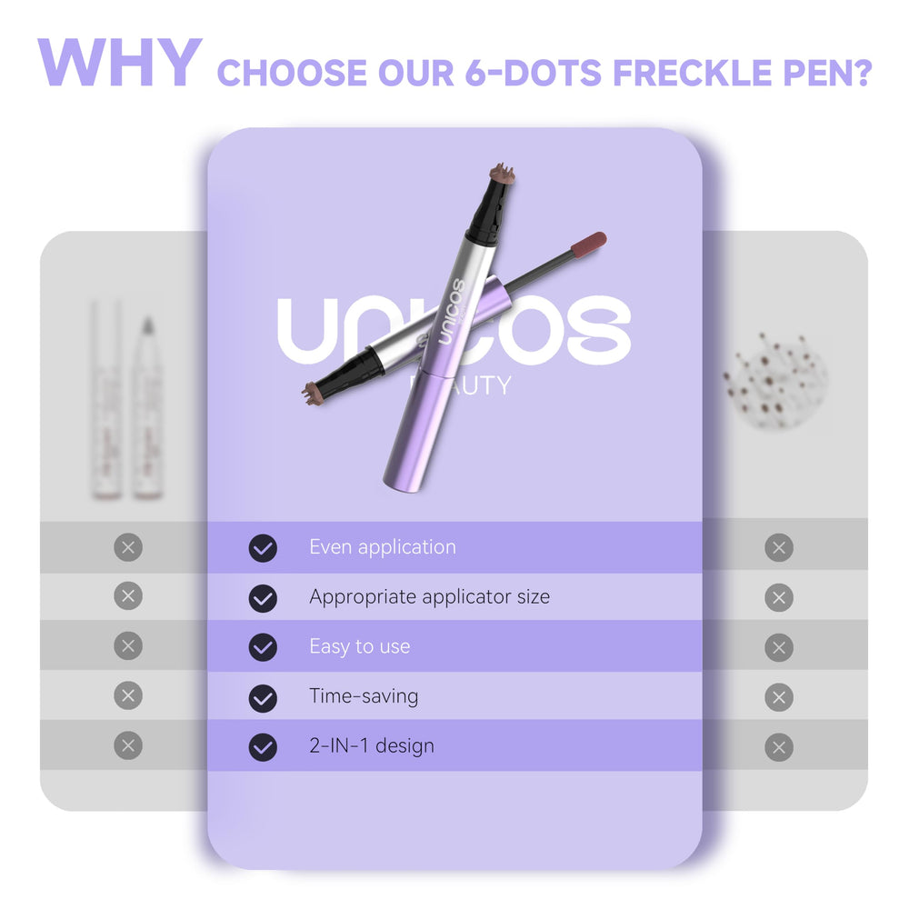 Unicos Freckle Stamp travel-friendly design for on-the-go touch-ups