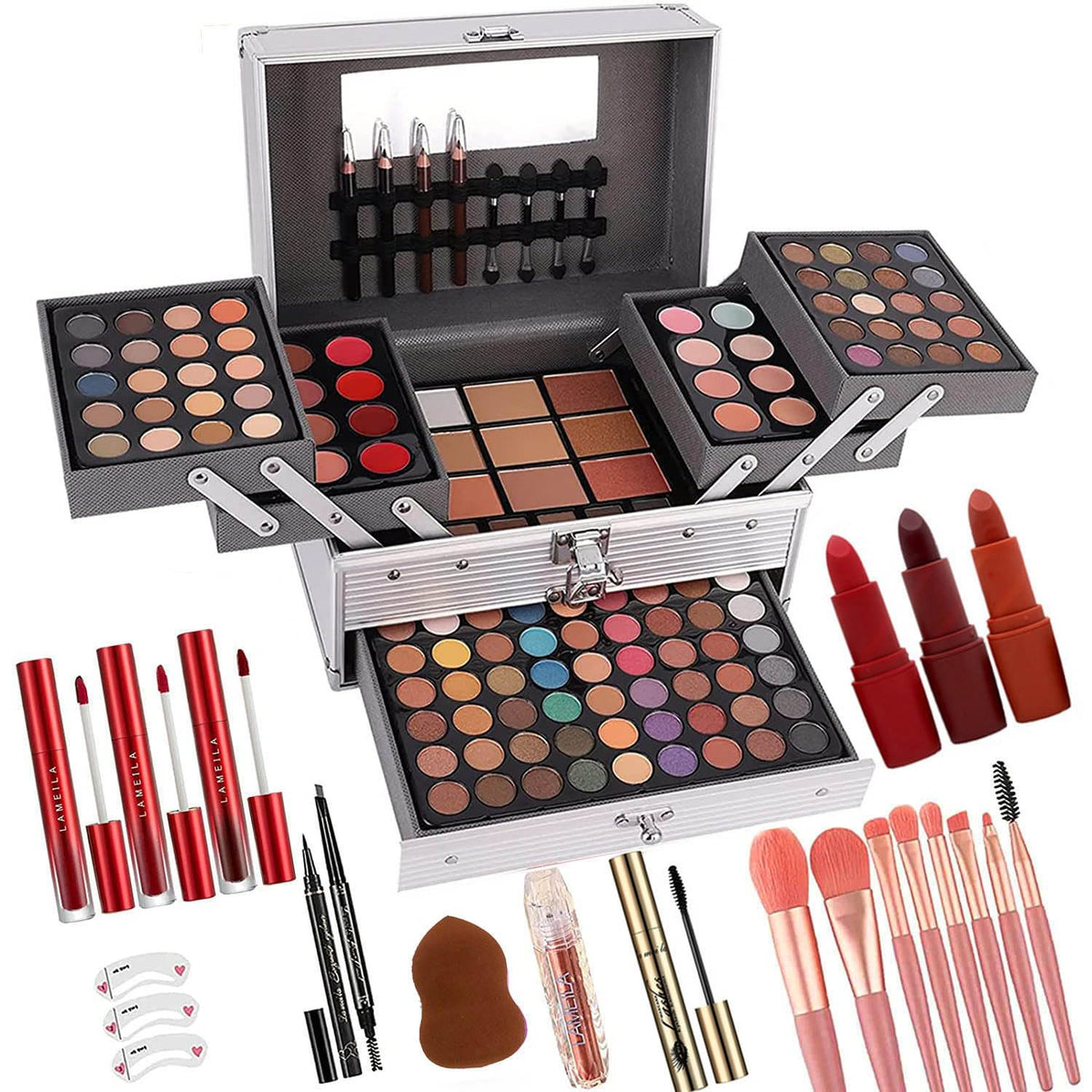 UNIFULL 132-Color All-In-One Makeup Kit cover shows a sleek travel-ready design