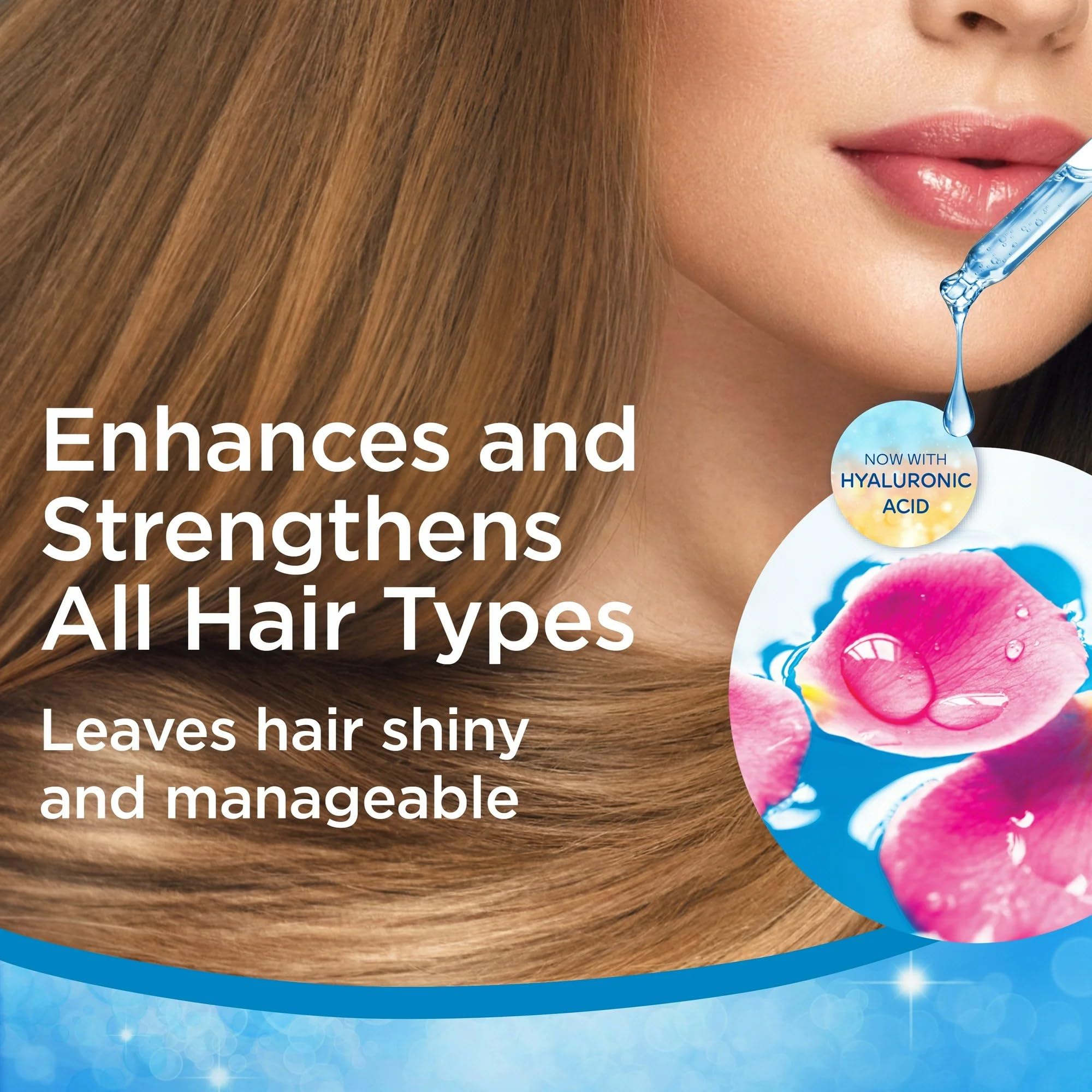 Unilever Finesse Enhancing Shampoo hair application glow supports smoother strands.