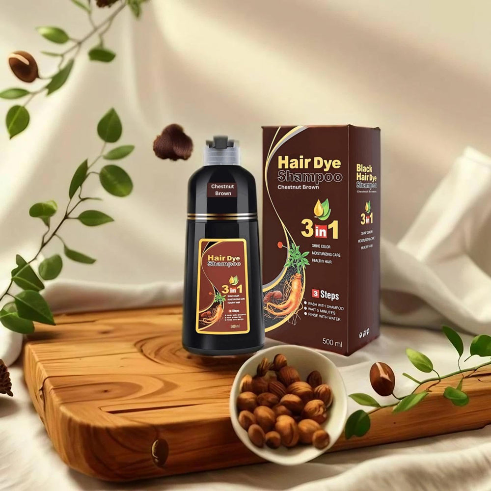 UniNestia Chestnut Brown Shampoo lather illustrates quick color activation.