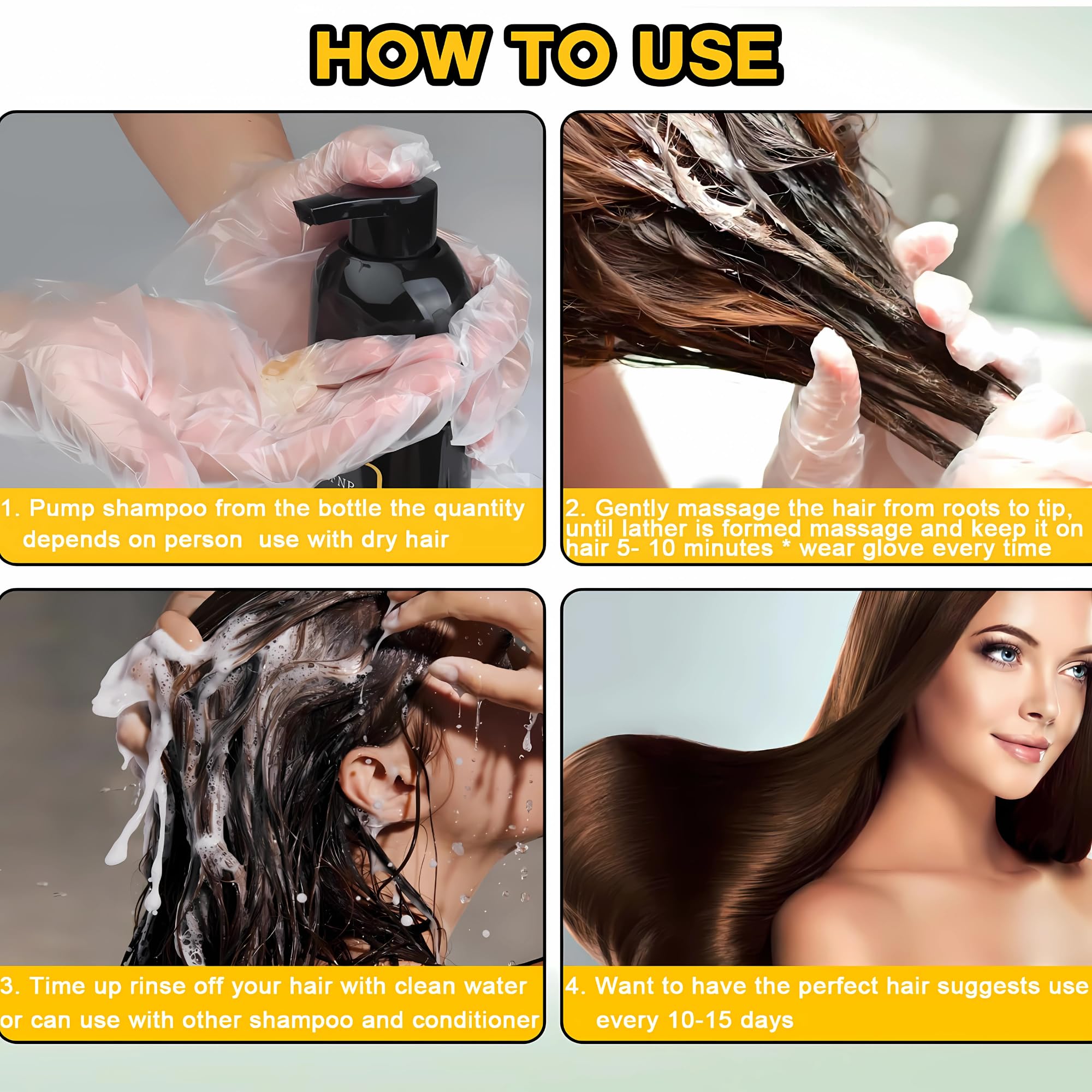 UniNestia Chestnut Brown Shampoo bottle with herbal formula label.
