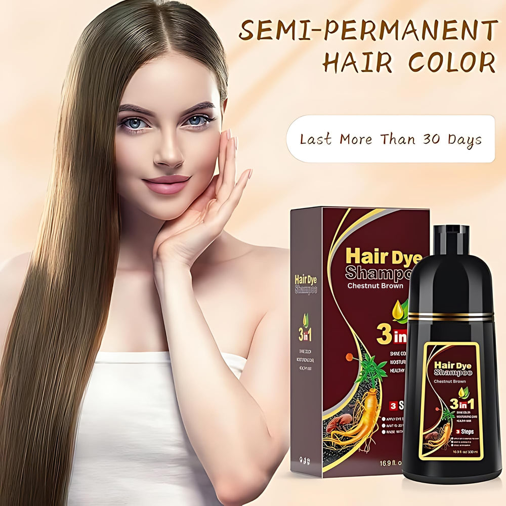UniNestia Chestnut Brown shampoo color-rich rinse delivering natural shade.