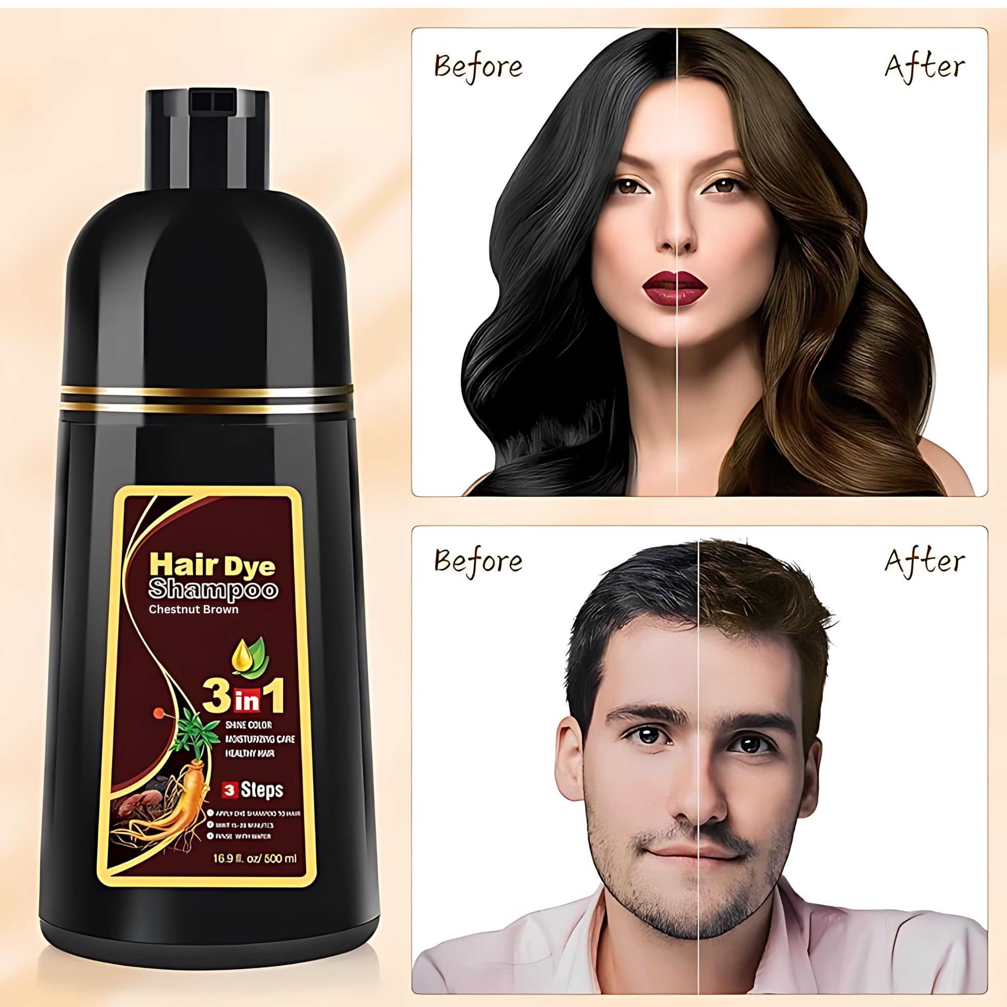 UniNestia Chestnut Brown Shampoo foam for easy, mess-free application.