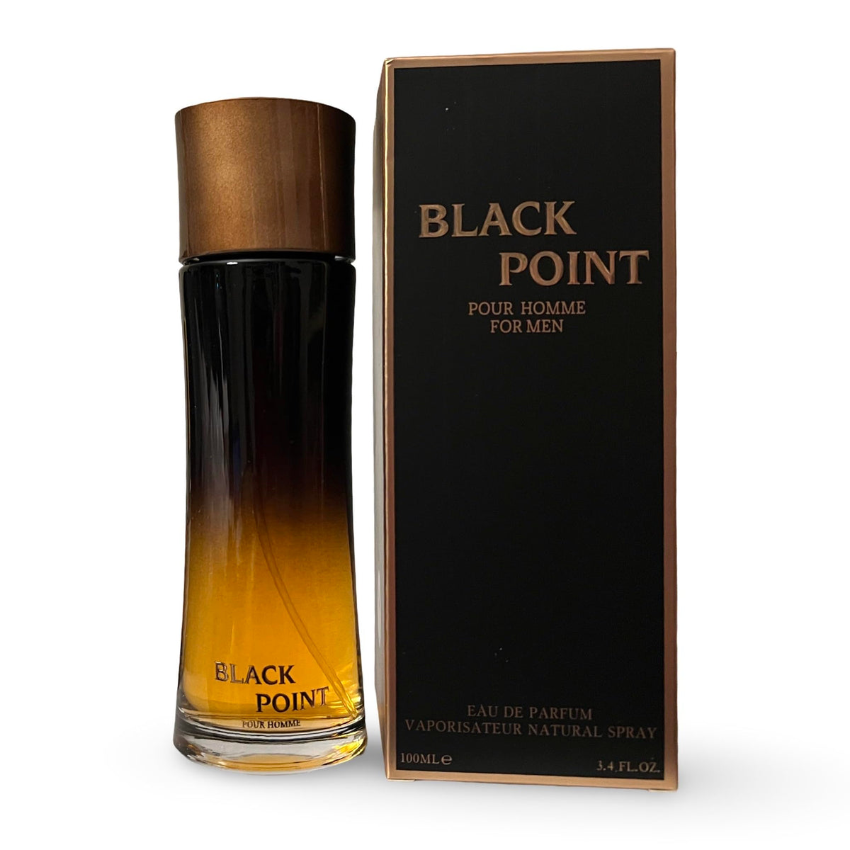 United Scents Black Point bottle gradient highlights premium design for stylish gatherings.