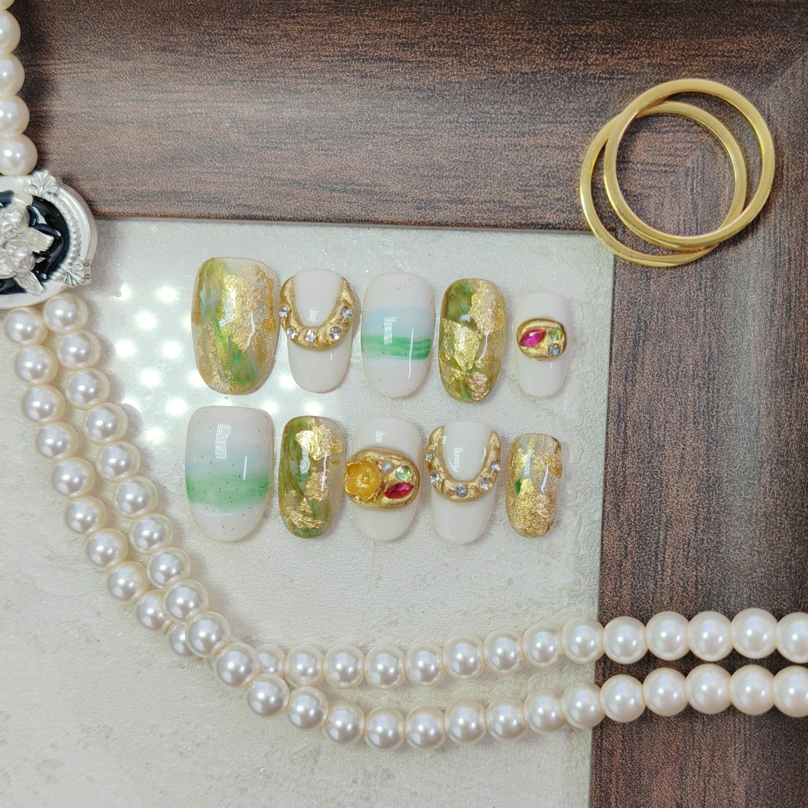 UNIYVOH 3D flower bow knot trim nails for elegant party-ready accents.
