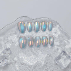 Uniyvoh cat eye nails with French tip for a chic, classic look
