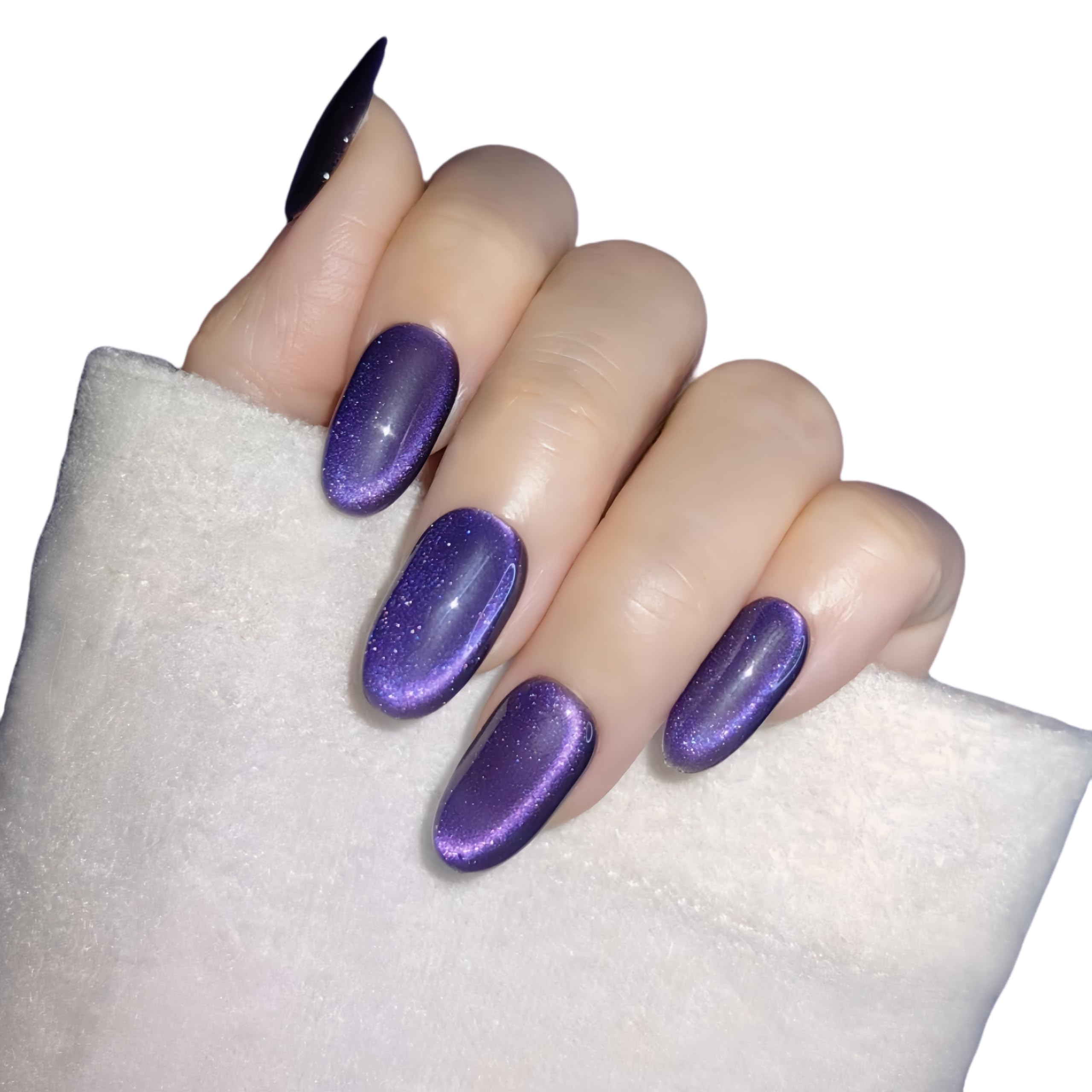 UNIYVOH cat eye nails in mysterious purple for daily elegance