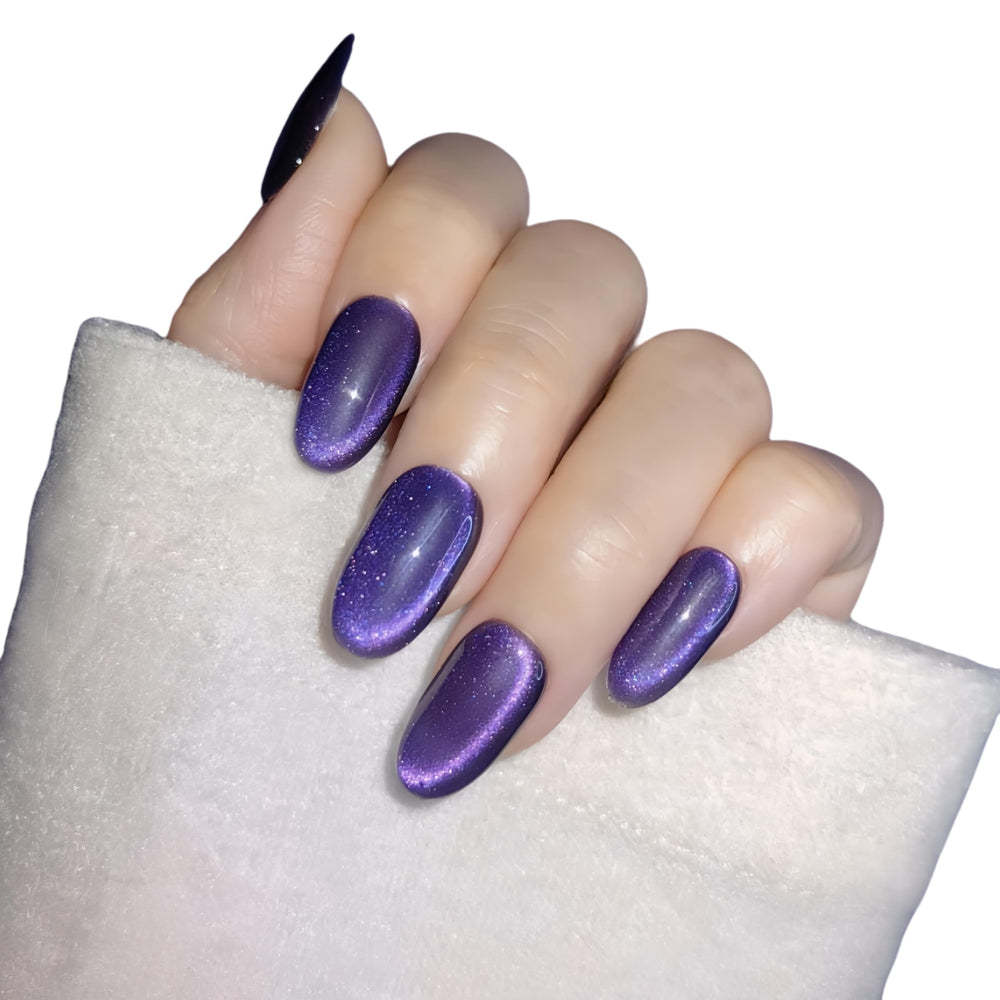 UNIYVOH cat eye nails in mysterious purple for daily elegance