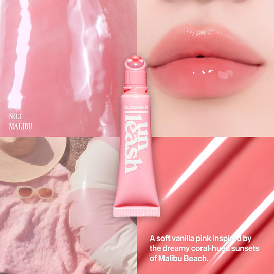 UNLEASHIA Sunset Dazzle Gloss Balm close-up with radiant tinted shine.