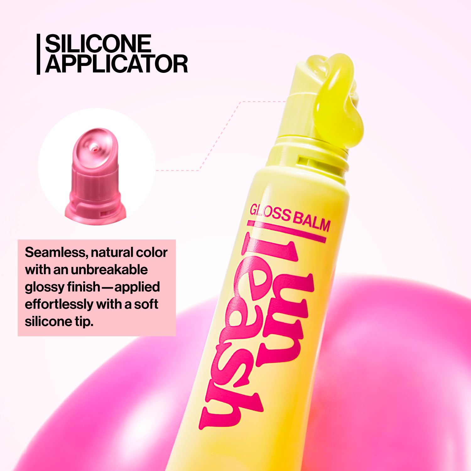 UNLEASHIA Sunset Dazzle Gloss Balm six beach-inspired shade swatches.