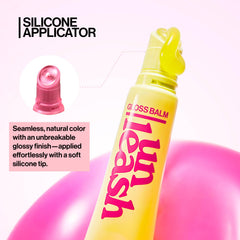 UNLEASHIA Sunset Dazzle Gloss Balm six beach-inspired shade swatches.