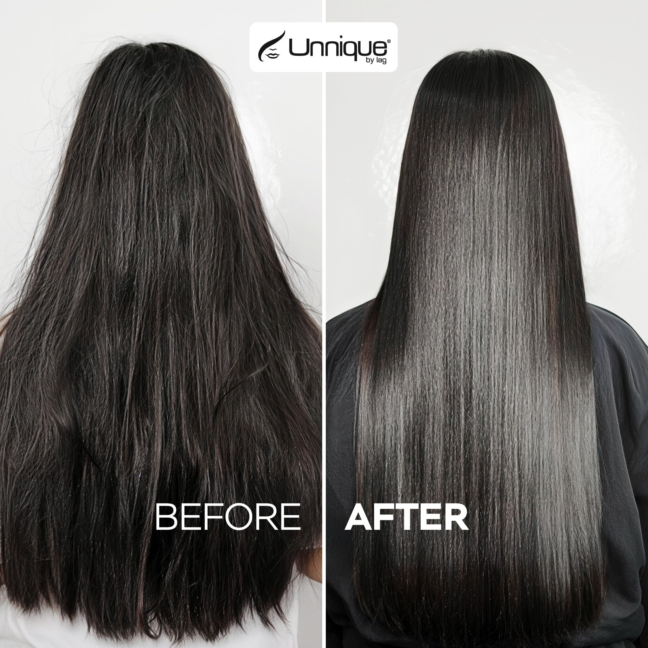 Unnique By Lag spray detangles hair, making brushing easier after washing.