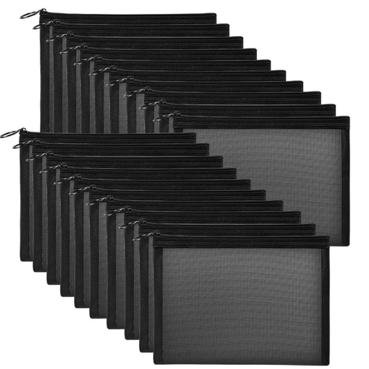 Unoutur mesh pouch with zipper close-up showing durable, easy-access design for on-the-go use