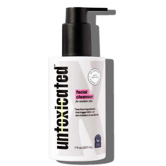 Untoxicated Face Wash bottle front view highlights gentle, fragrance-free cleansing.