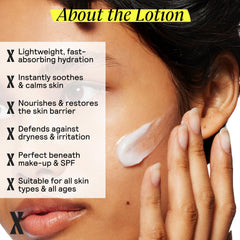 Pump bottle of Untoxicated Moisturizing Lotion highlights oil-free, non-greasy feel