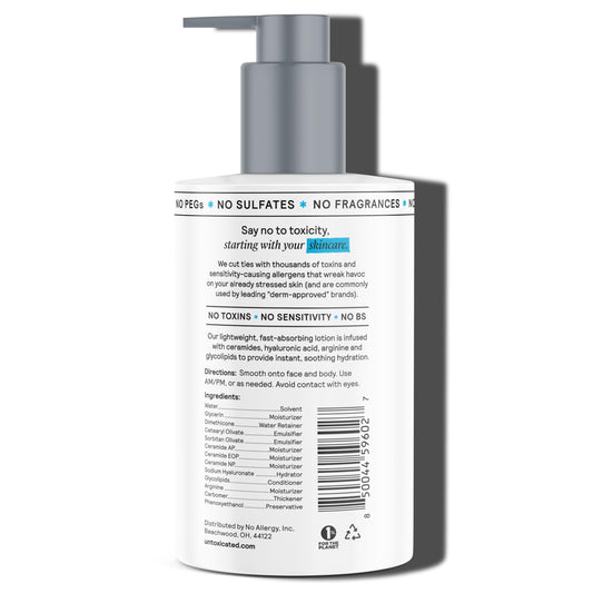 Close-up of Untoxicated Moisturizing Lotion texture showing lightweight hydration