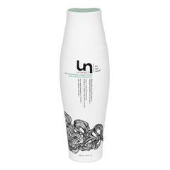 Unwash Bio-Cleansing Conditioner bottle demonstrates gentle cleansing for curly hair.