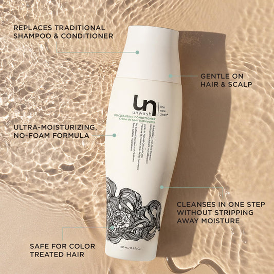 Hands applying the conditioner to the scalp, showing easy 2-in-1 cleansing and conditioning.