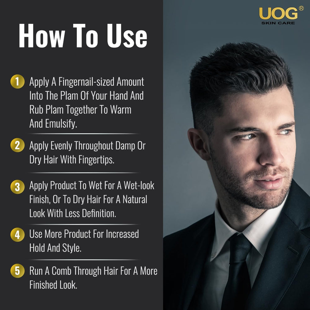 UOG clay styled hair at work highlighting long-lasting hold