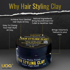 UOG styling clay texture swatch shows pliable hold with no residue