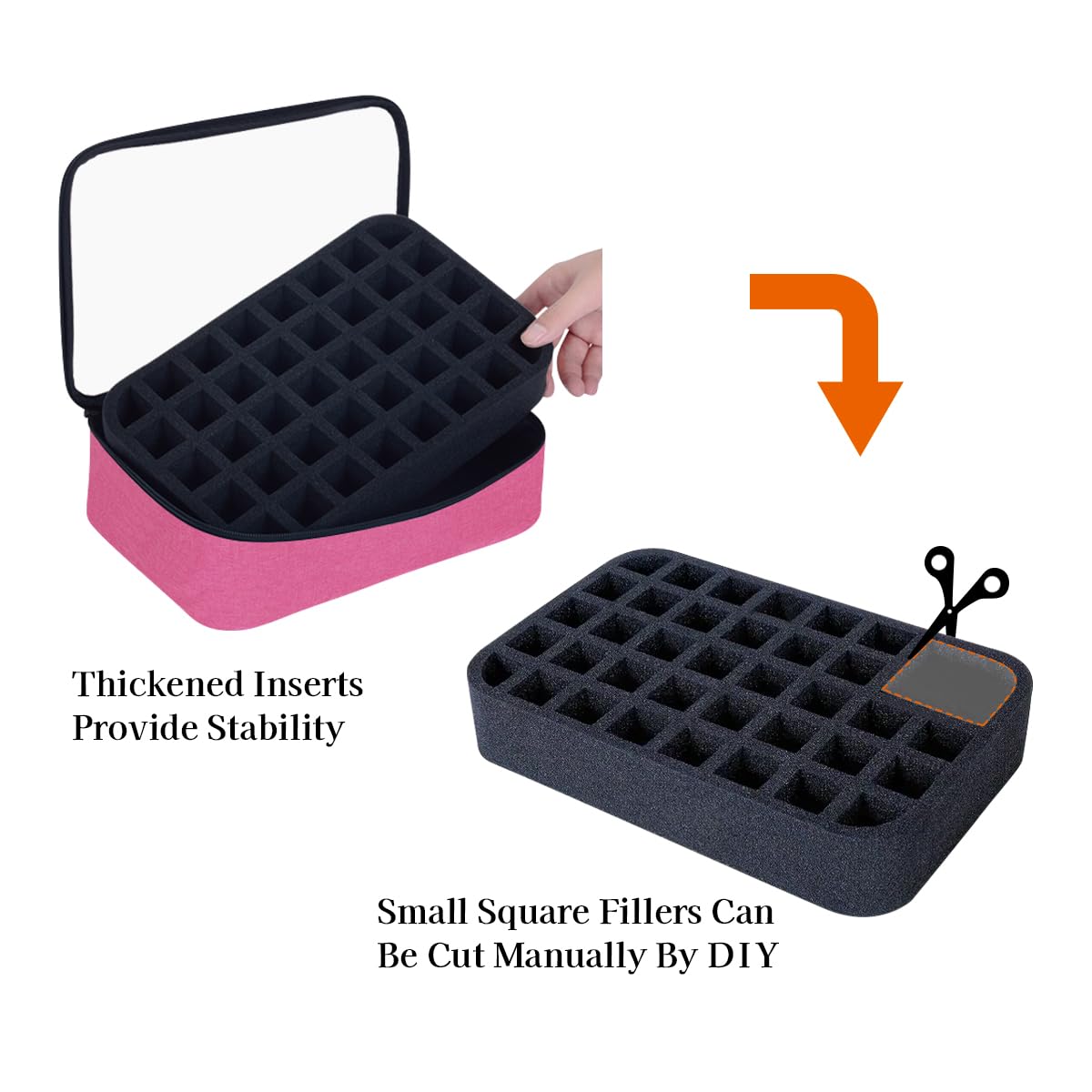 UOZL detachable foam plug-in allows bottle sizing customization.