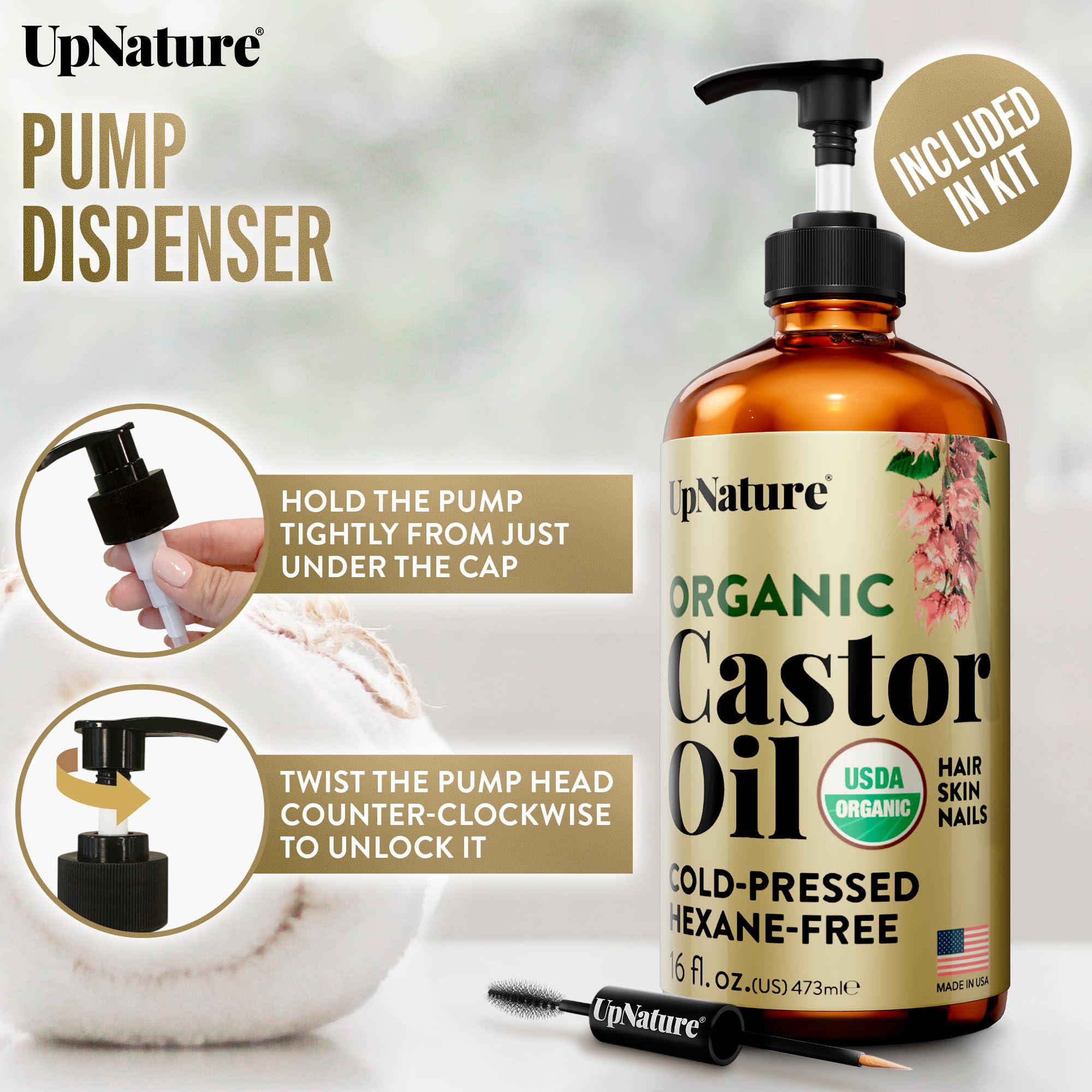UpNature Castor Oil on skin for hydration and nourishment
