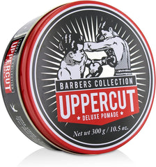 Uppercut Deluxe Deluxe Pomade label highlights coconut scent for a fresh grooming ritual.