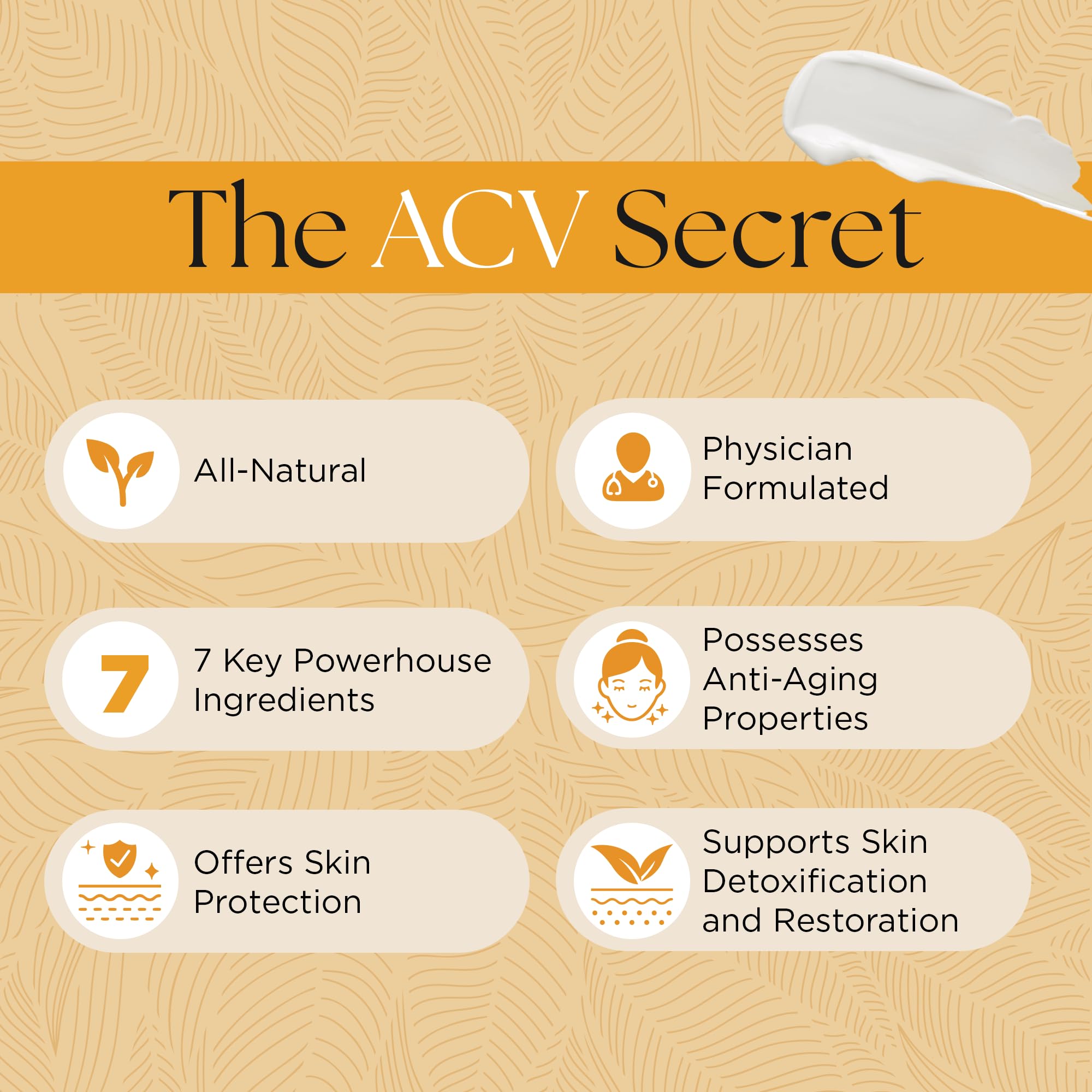 UpWellness ACV Secret natural ingredients label highlights plant-based care.