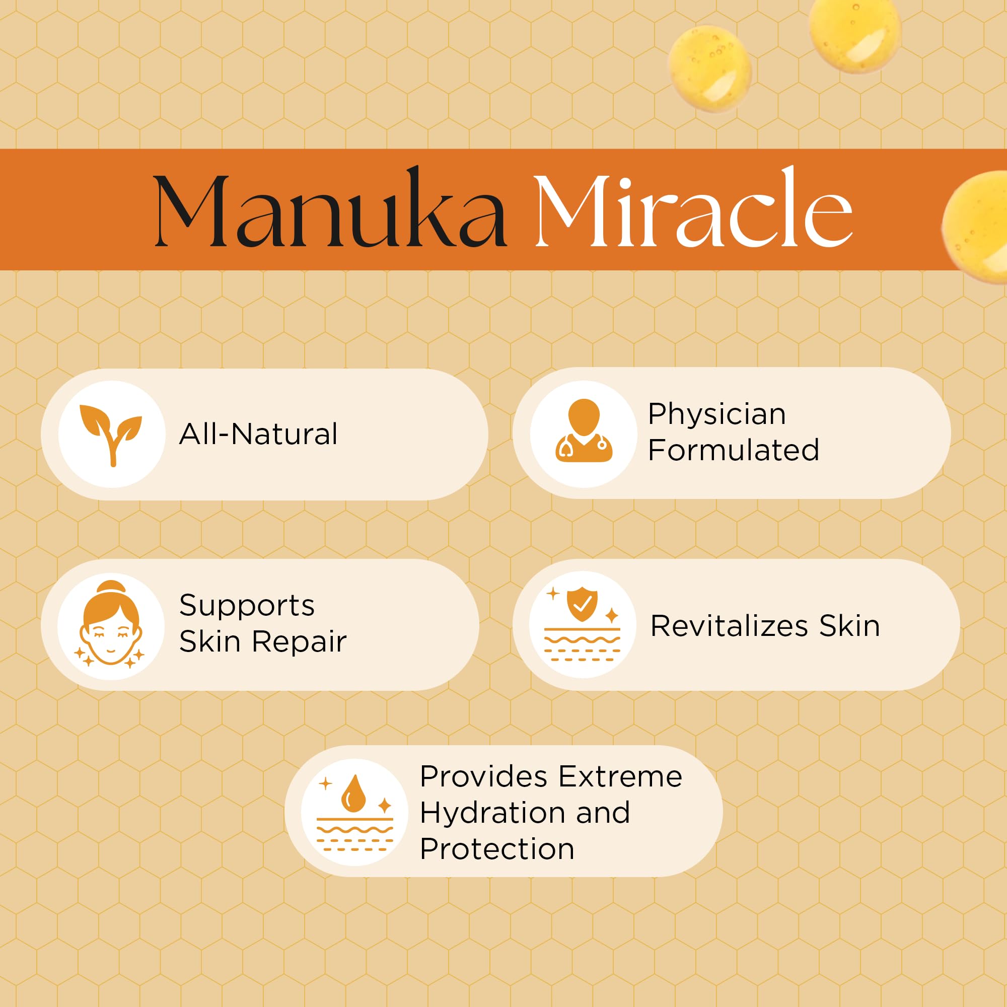 UpWellness Manuka Miracle texture swirl highlights rich, nourishing consistency.