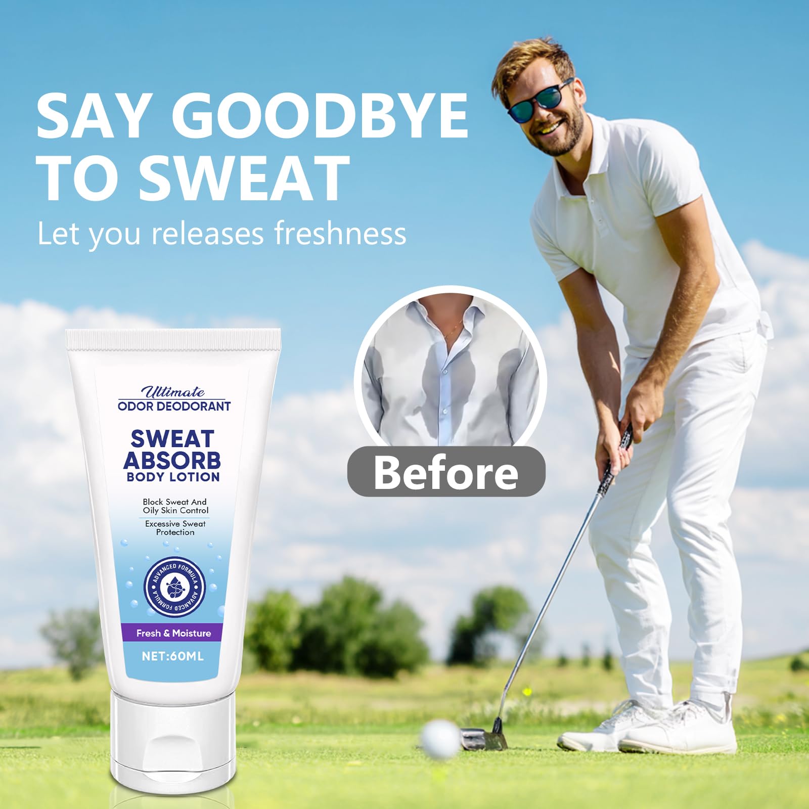 UQWUQW Face Sweat Blocker applied to upper lip for dry, confident wear