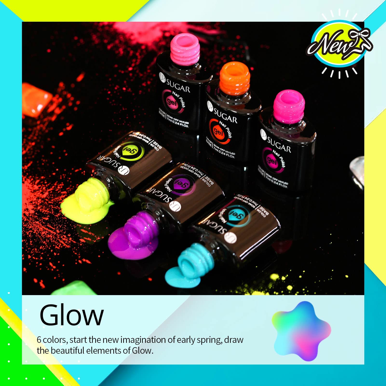 UR SUGAR Glow in the Dark purple neon polish for dramatic style.