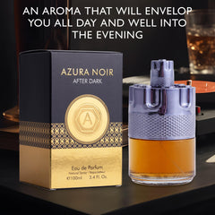 URBAN COLLECTION Azura Noir After Dark spray in motion for even distribution