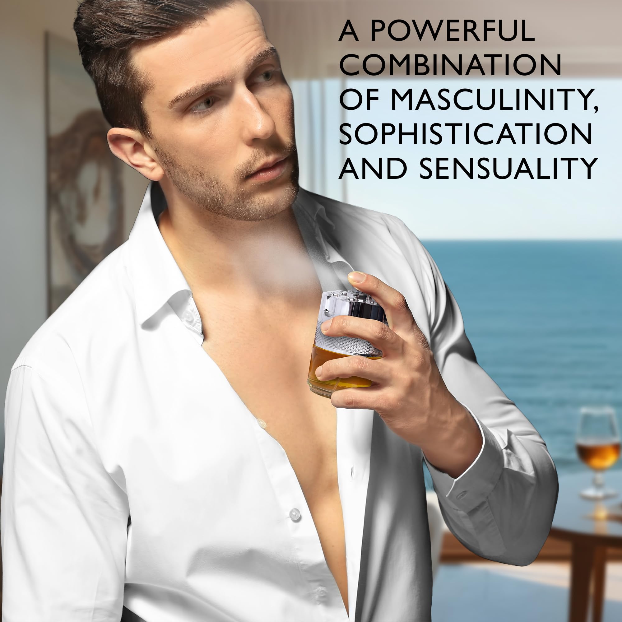 Urban Collection Azura Noir spray action captures quick scent release.