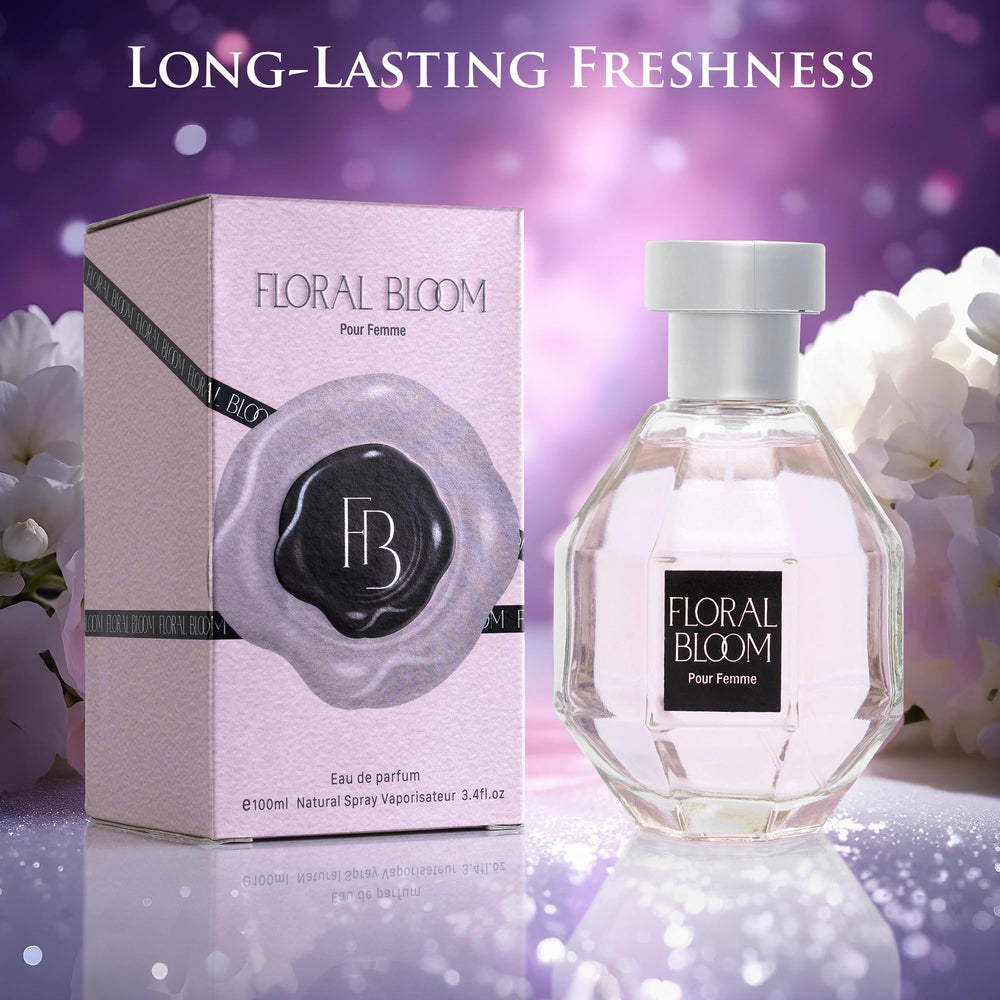 Urban Collection Floral Bloom orchid-jasmine heart detail on bottle conveys fragrance character