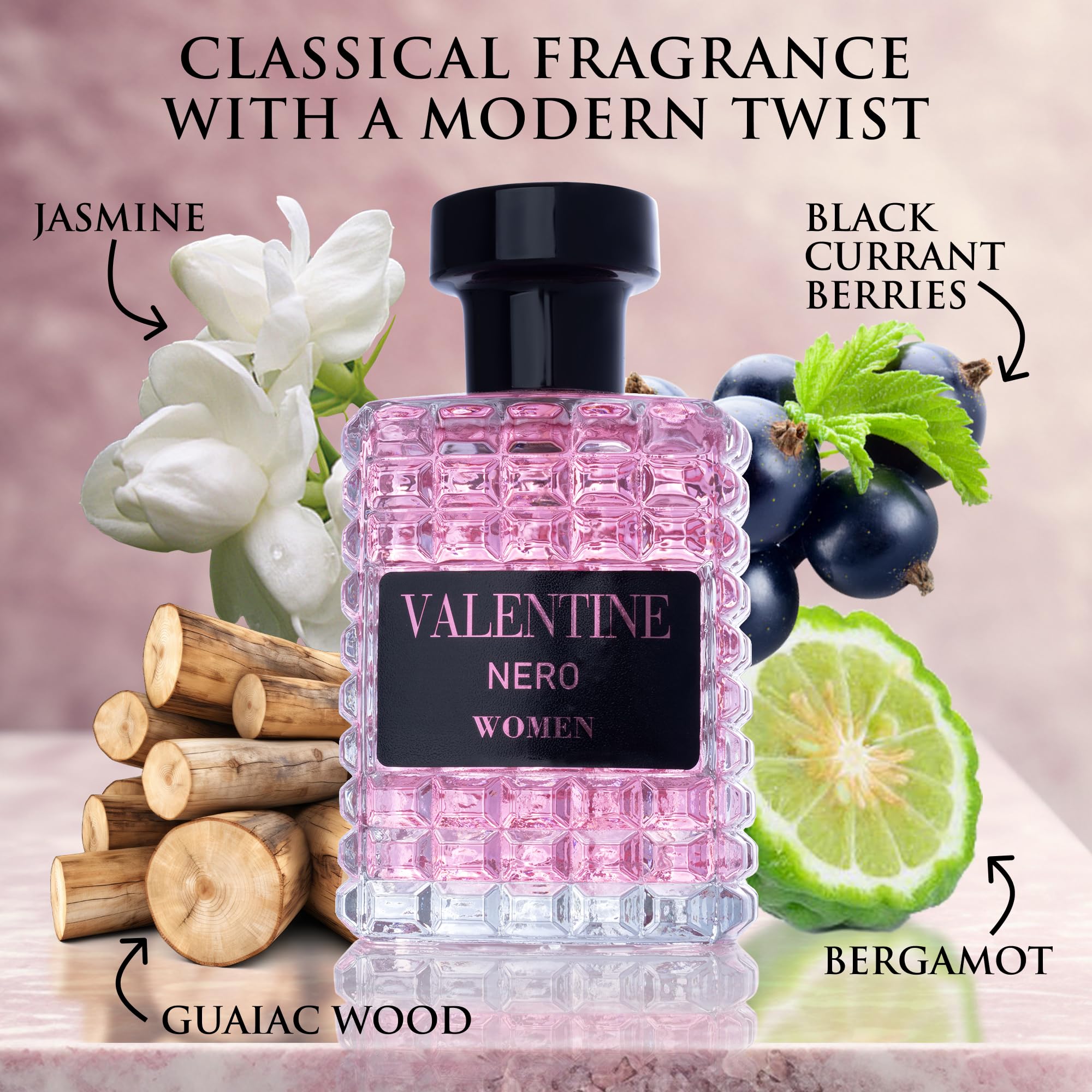 urban collection valentine bottle close-up amber notes, highlighting depth for evening wear