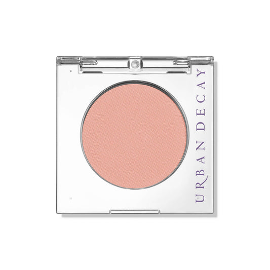 Urban Decay 24/7 Eyeshadow Single Introvert Peach Matte closeup highlighting velvety pigment and crease-free finish