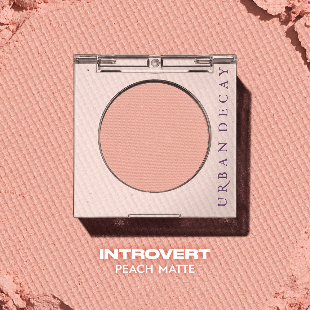 Urban Decay 24/7 Eyeshadow Single Introvert Peach Matte swatches reveal soft wearable peach tones