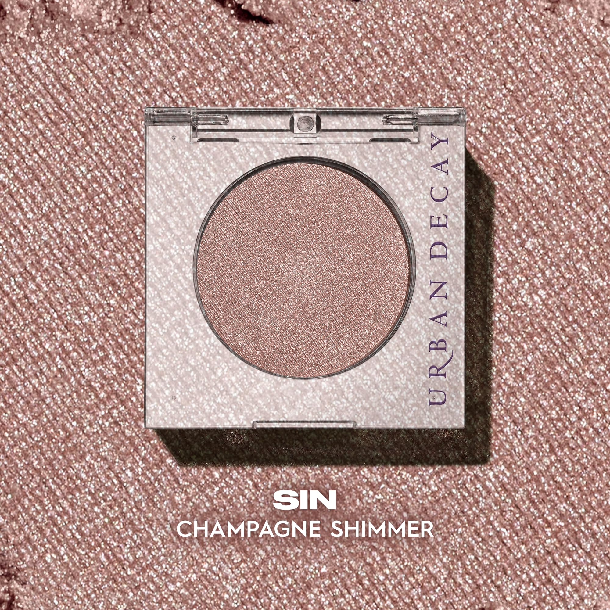 Urban Decay Sin on-eyes view shows crease-free glow