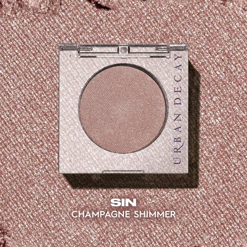 Urban Decay Sin on-eyes view shows crease-free glow
