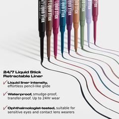 Urban Decay 24/7 Liquid Stick smudge-proof wear ensures clean, crisp lines.