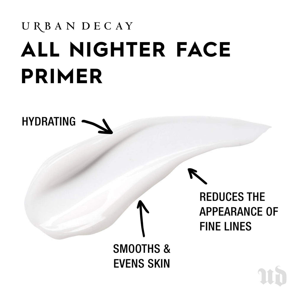 Urban Decay All Nighter smoothing base application creates hydrated, fresh-looking skin