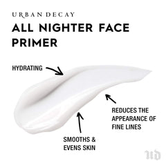 Urban Decay All Nighter smoothing base application creates hydrated, fresh-looking skin